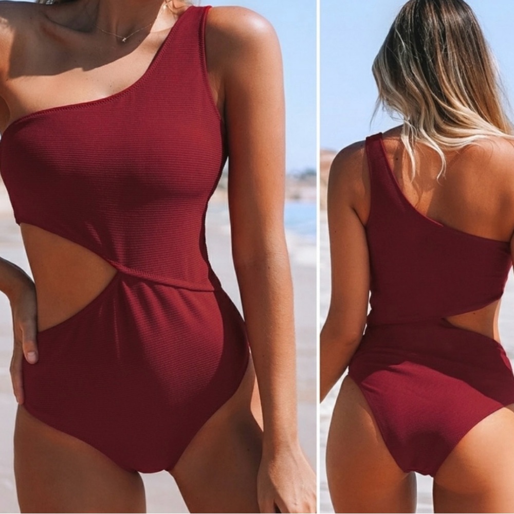 Cupshe Candy Rain One Shoulder One Piece Swimsuit